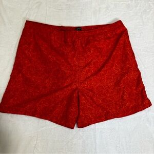 Trader Bay Men’s Swim Trunks – Orange & Red- Drawstring 🩳 Size Large